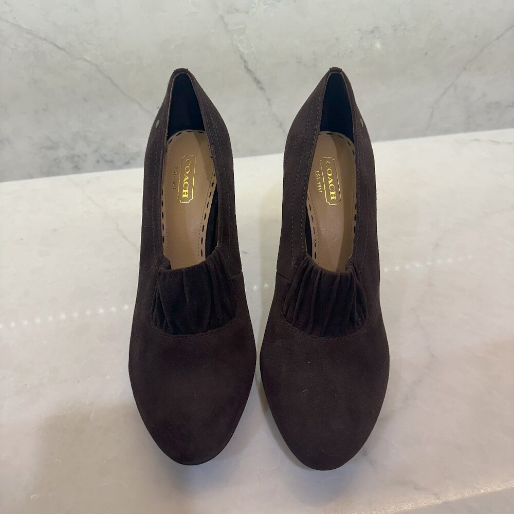 New, Coach, Size 7, Brown Suede Adra pumps